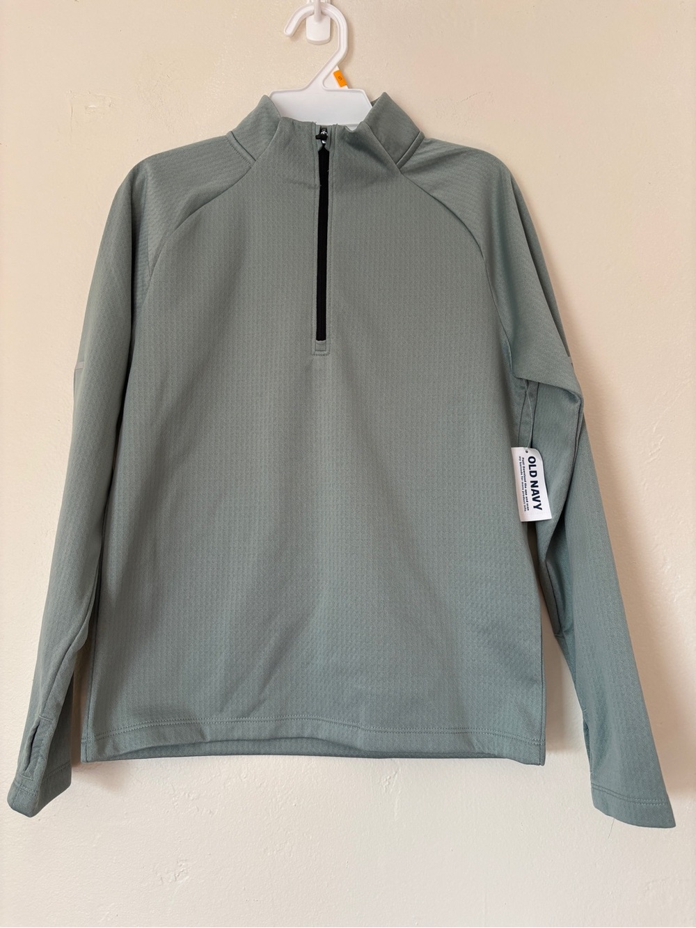 NWT Old Navy Boys Green Go-Dry Quarter-Zip Soccer Pullover Size M (8)